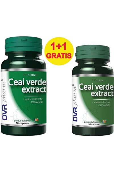 DVR Pharm Pachet Ceai Verde extract standardizat premium, 2flacoane, 90cps