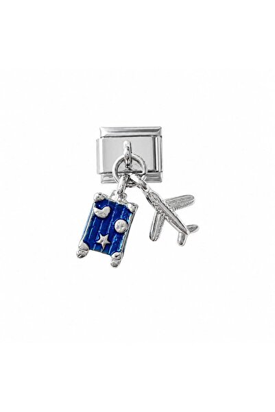 CM Jewelry سوار إيطالي بتصميم طائرة وحقيبة سفر