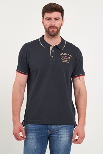 Kenvelo - Tricou barbat polo cu detalii logo