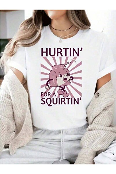 NOURAM تي شيرت بطباعة كرتونية مضحكة وجريئة، بعبارة 'Hurtin' For A Squirtin'، ...