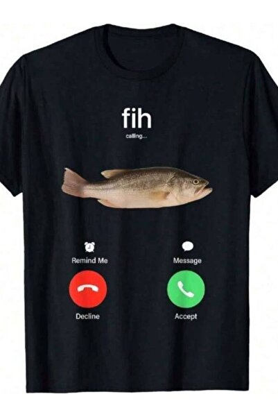 LİNA06 100% Cotton Fih Calling Remind Me Message Decline Accept Phone Call Fi...