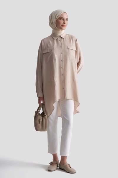 Armine Rayon Blend Tunic Beige