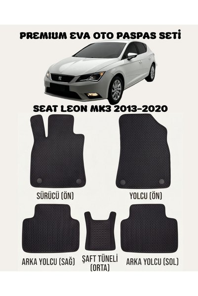 8D OTO PASPASI SEAT LEON MK3 SERİSİ 2013 - 2020 ARACA ÖZEL PREMİUM EVA PASPAS...