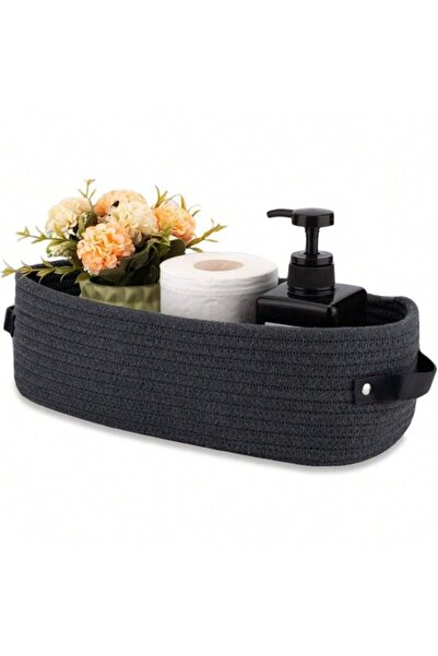 STARSTAR Bathroom Countertop Storage Basket Toilet Paper Cotton Rope Woven Bo...