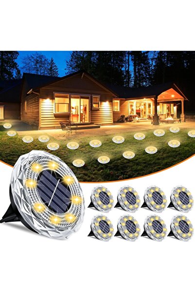 STARSTAR 8-Pack Waterproof Solar In-Ground Lights for Outdoors, Courtyards, G...