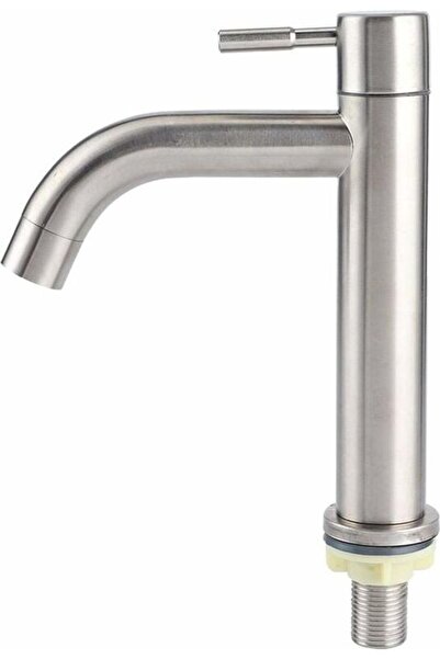 STARSTAR Single-hole cold water faucet, brushed stainless steel, kitchen sink...