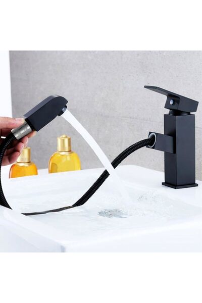 STARSTAR Basin faucet - Black - Pull-out showerhead - Single-hole installatio...