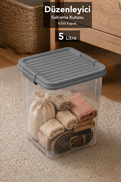 Meleni Home Organizator cu capac Deep Lock - Cutie de depozitare pentru artic...