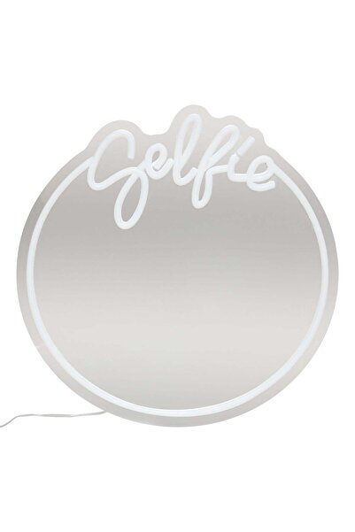 Atmosphera Oglindă LED neon pentru selfie - USB, Roz, D.35 cm
