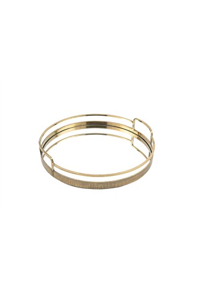 Mikasa Moor Antique Gold Mirrored Round Tray 39X8Cm