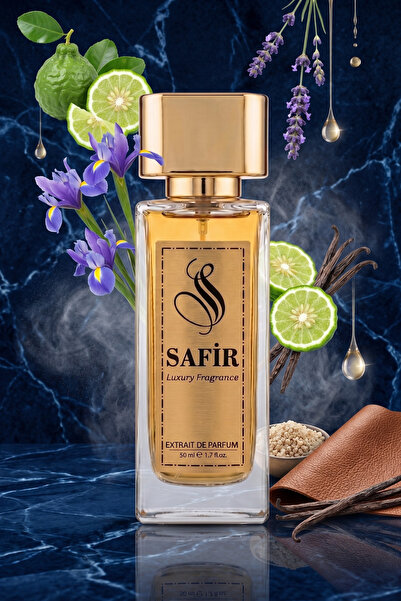Safir Iris Malik Extrait de Parfum 50 ml | Iris Malikhan Esintili Kadın Erkek Parfüm | Bergamot İris Deri Vanilya