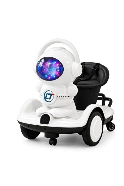 Bionic سكوتر للأطفال مع تصميم رائد فضاء، عجلة قيادة موسيقية، أضواء LED، مقعد ...