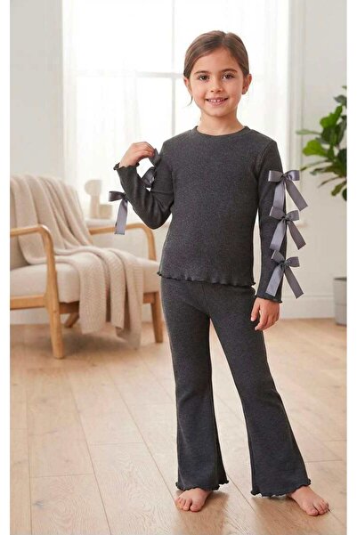 renkli diyar Girl's long sleeved top and bottom set for daily use, daycare, k...