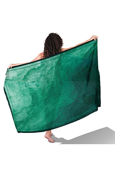 tuaipek Mystic Smoke Emerald Pattern Non-Transparent Satin Pareo