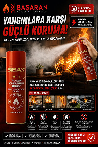 Yangın Söndürücü Sprey 600 ml | Ev, Araç, Mutfak ve Atölye İçin İlk Müdahale Spreyi