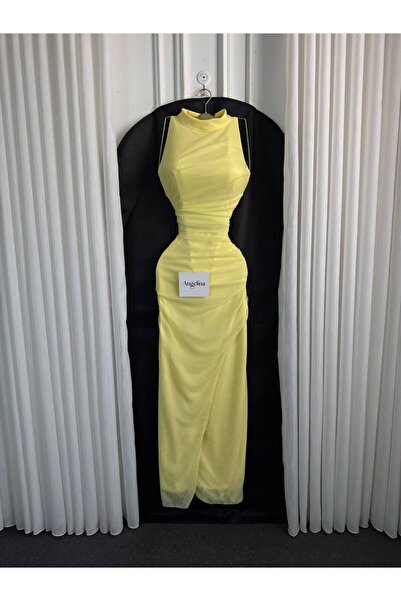 Angelinaa Luxury Evening Dress Serene Lemon Yellow