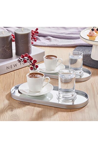 Altabi Mirrored Presentation Tray – Silver Framed 12 X 30 cm 2 Pieces Tray or...