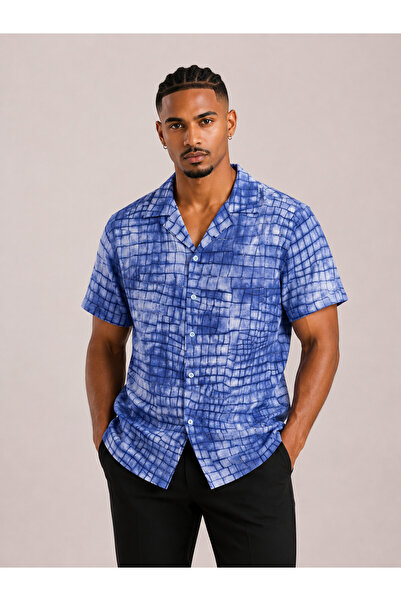 İLKCET MODA Digital Patterned Men's Oversize Shirt