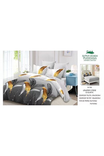Pucioasa Set de lenjerie de pat gros Finet, 6 piese, cearșaf cu elastic BBA49