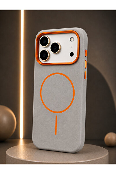HYPERSOFT Iphone 17 Pro Max (6.9 inç) Uyumlu Orange Renk Detaylı Metal Çerçev...