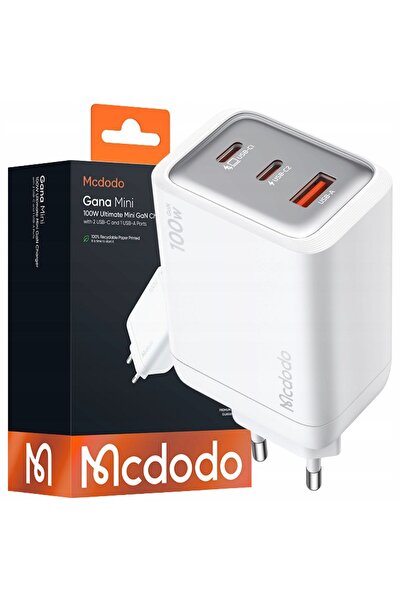 Mcdodo Încărcător de perete cu 3 porturi USB-C PD și USB, 100W, Alb