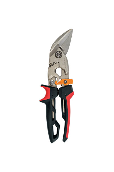 FiSKARS PowerGear 1027211 Sheet Metal Snips, Black/Red