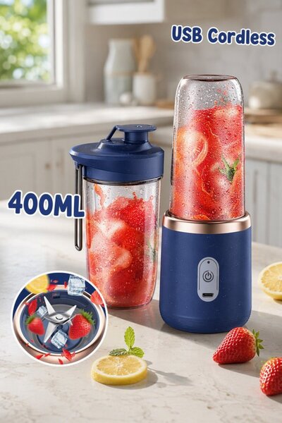 Generic 1Pc Stainless Steel Portable Blender Cup Usb Rechargeable Juicer Smoo...