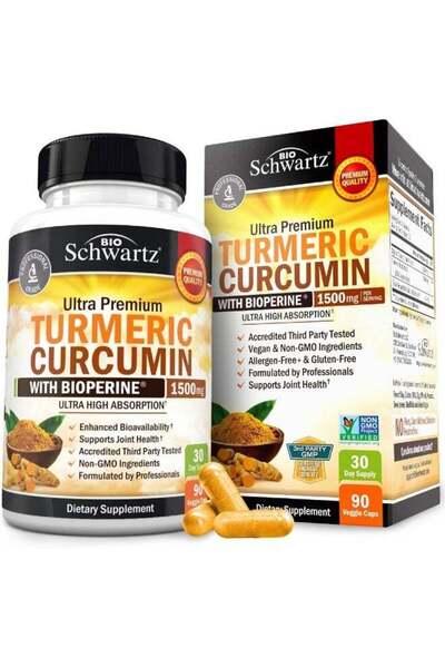 schwartz Turmeric Curcumin With Bioperine- 90 Capsules