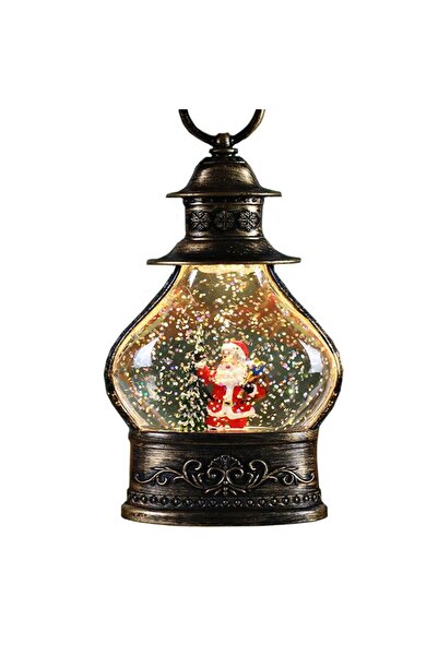 Rao Decoratiune de Craciun Tip Felinar, Glob de Cristal cu Fulgi de Zapada, M...