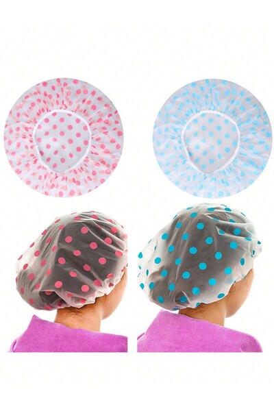 Choice 4 PCS 2pcs shower cap waterproof shower cap shower single-layer headge...