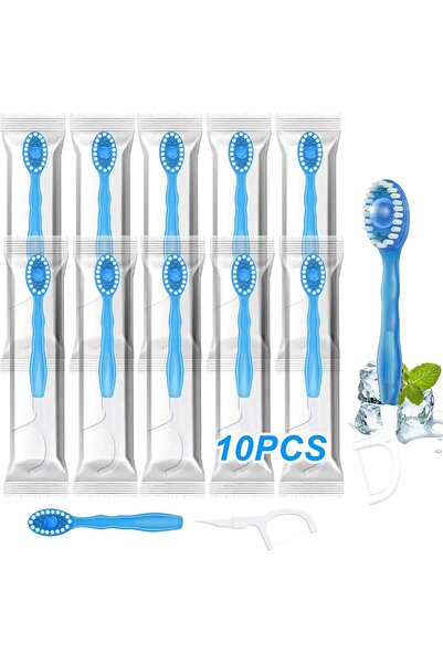 Choice1 10pcs blue 20pcs 4 Flavors Bead Disposable Toothbrush Travel Toothbru...