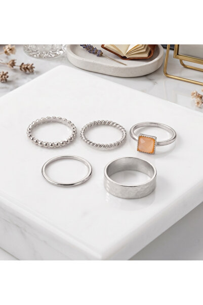 Ervalina 5-Piece Enamel Ring and Knuckle Ring Set