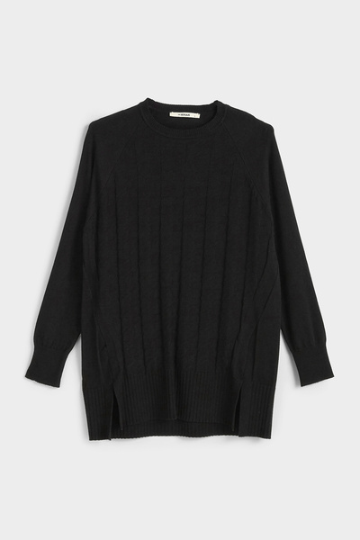 Nihan Self-Patterned Knitwear Tunic - Black