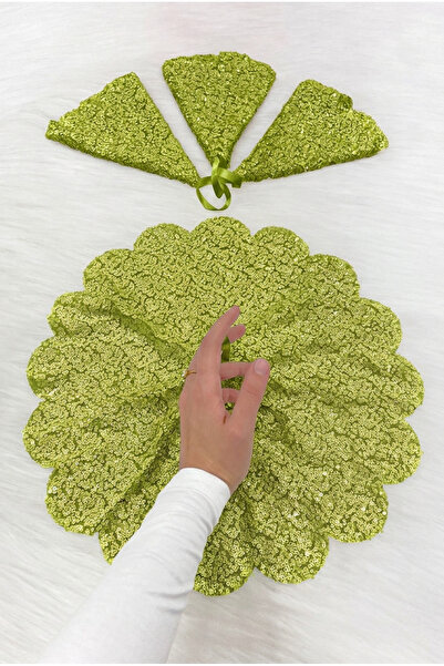 ZEYMERADE Oil Green Sparkling Sequin Bride and Groom Handkerchief, Sequin Det...