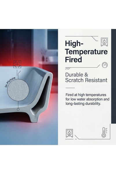 Generic Brand حوض غسيل سيراميك أبيض مربع الشكل بحواف مستديرة، فاخر للاستخدام المنزلي، سيراميك سميك بطلاء ناعم لا يترك بقعًا، سهل التنظيف، يُثبت فوق سطح المنضدة، مثالي لتجديد حمامات الفلل السعودية في رمضان.