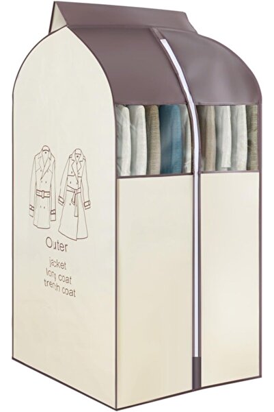 STARSTAR Beige hanging suit garment cover with large transparent window for w...