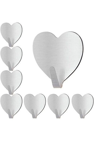 STARSTAR 10 Stainless Steel Heart-Shaped Hooks, Decorative Hooks