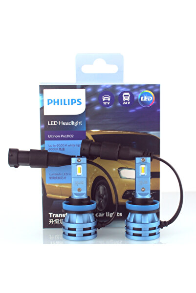 Philips مصباحان H11 U3102 LED H1 H3 H4 H7 H11 Ultinon Pro3101 12 فولت/24 فولت...