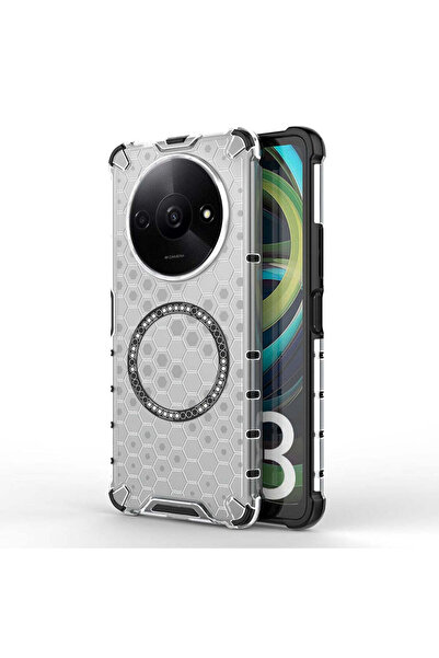 Techsuit Husă pentru Xiaomi Redmi A3, HoneyComb Shield MagSafe, albă - albă