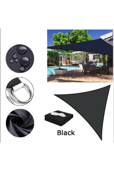 STARSTAR Triangular shade sail 3x3x3m waterproof UV protection – black for ga...