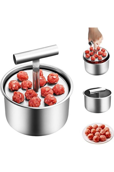 STARSTAR 12-Ball Stainless Steel Manual Push-Press Meatball Maker Mold - Easy...