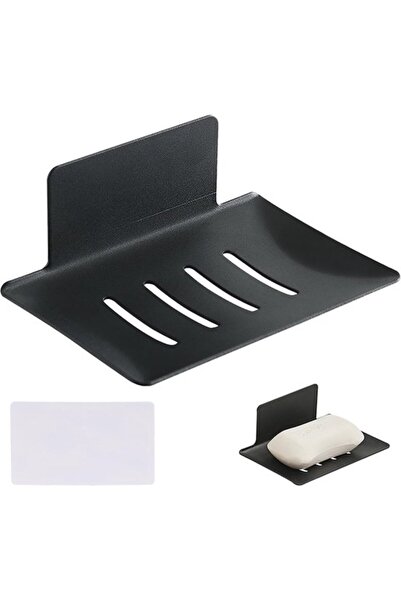 STARSTAR Black Drill-Free Soap Dish - Robust Soap Holder with Self-Adhesive M...