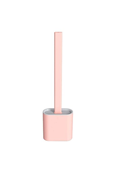 STARSTAR Flat silicone toilet brush with stand, flexible silicone toilet brus...