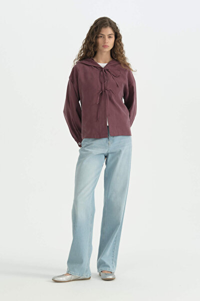 Nihan Bow-Tie Lyocell Jacket - Plum