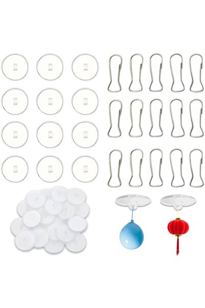 STARSTAR A set of 100 clear, round, self-adhesive ceiling hooks that require ...