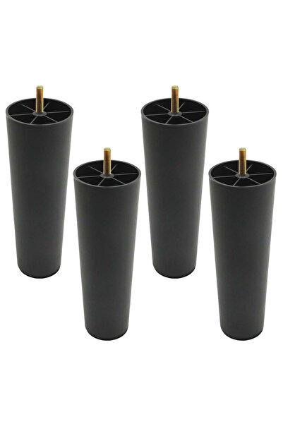 STARSTAR Four 8-inch tapered round plastic furniture legs, M8 hanger bolts, s...