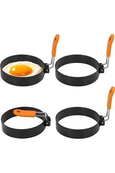 STARSTAR 4-piece stainless steel egg ring and pancake mold set