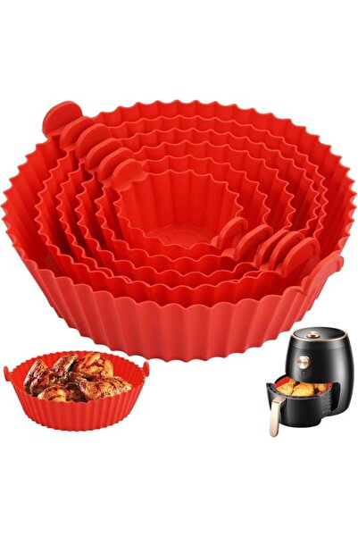 STARSTAR 6-Piece Reusable Silicone Air Fryer Basket Set, Round Heat-Resistant...