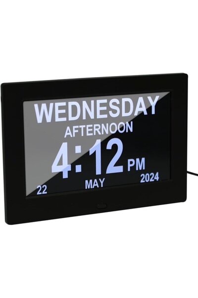 STARSTAR Dementia Clock - Digital Alarm Clock - Digital Clock - Black
