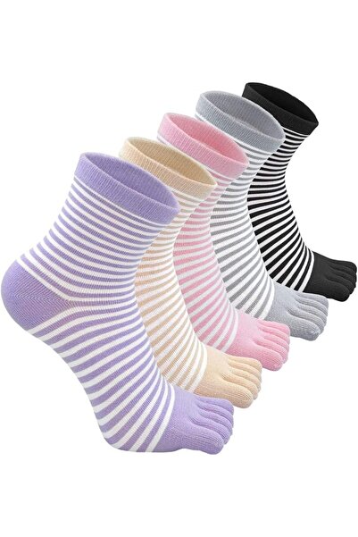 STARSTAR Women's Split-Toe Socks, 5-Pair Pack, Sports Socks, Five-Toe Socks, ...